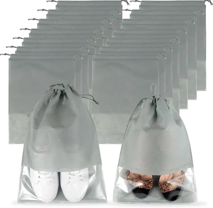 Premium Non-Woven Shoe Organizer Bag with Transparent Window